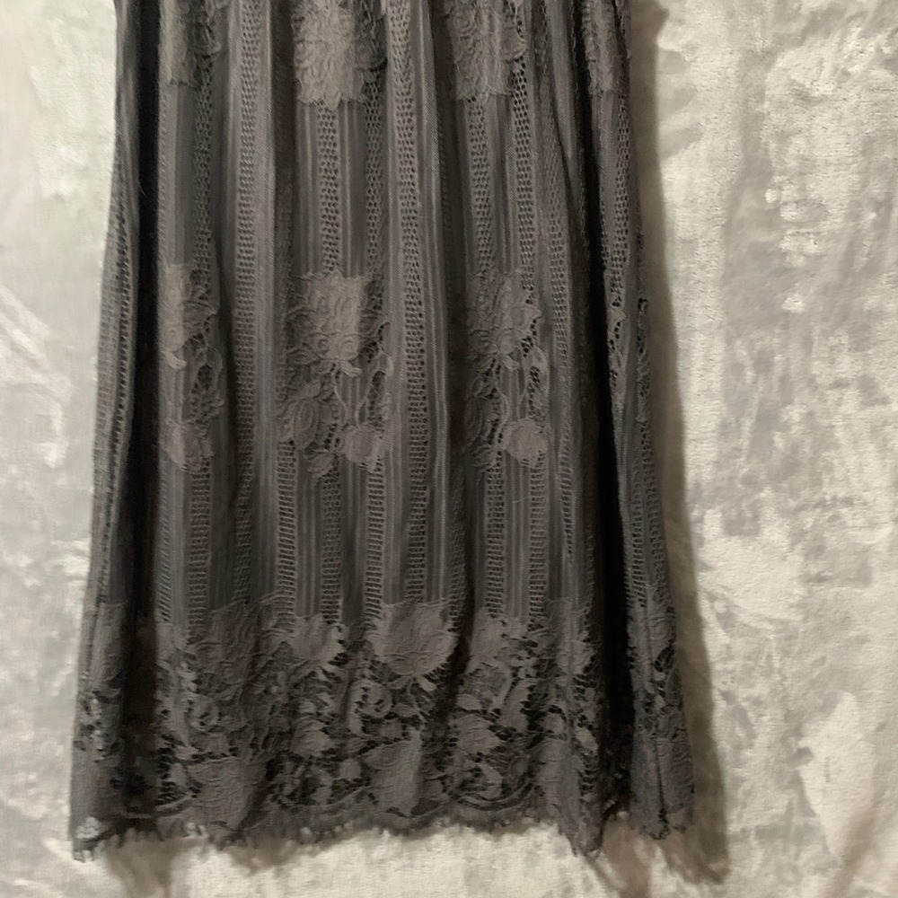 No Boundaries Charcoal Gray Lace Sleeveless Babydoll Dress Whimsigoth Medium 7-9 - Picture 9 of 16
